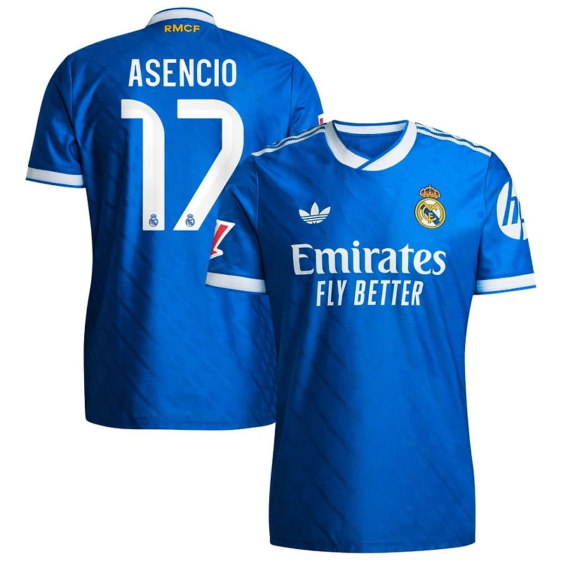 Raul Asencio Men's adidas  Blue Real Madrid 2025/26 Third Authentic Custom Jersey