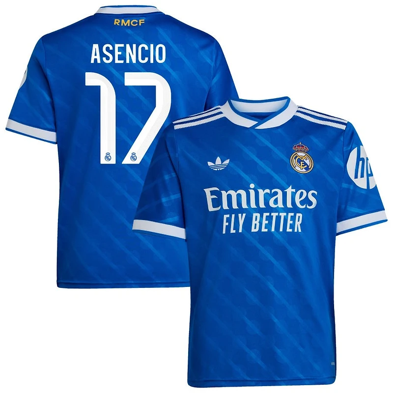 Raul Asencio Youth adidas  Blue Real Madrid 2025/26 Third Replica Custom Jersey