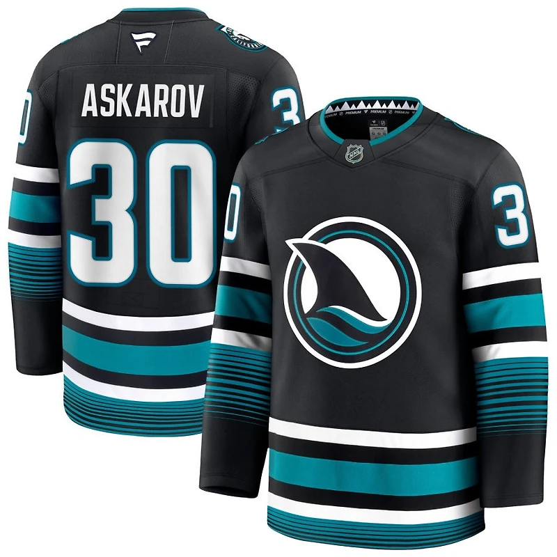 Yaroslav Askarov Men's Fanatics Black San Jose Sharks Alternate Premium Custom Jersey