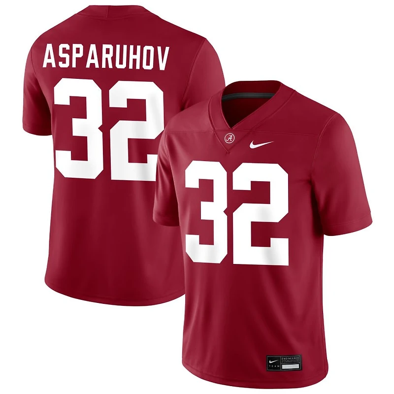 Alex Asparuhov Men's Nike Crimson Alabama Crimson Tide NIL Pick-A-Player Football Replica Jersey