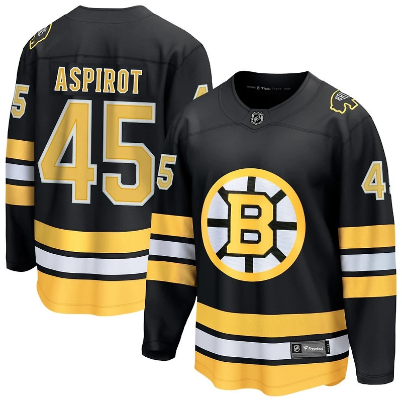 Jonathan Aspirot Men's Fanatics  Black Boston Bruins Home Breakaway Custom Jersey