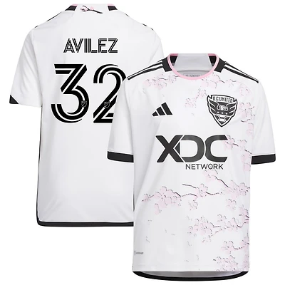 Oscar Avilez Youth adidas White D.C. United 2023 The Cherry Blossom Kit Replica Custom Jersey