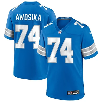 Kayode Awosika Men's Nike Blue Detroit Lions Custom Game Jersey