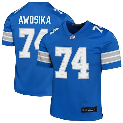 Kayode Awosika Youth Nike Blue Detroit Lions Custom Game Jersey