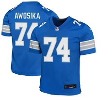 Kayode Awosika Youth Nike Blue Detroit Lions Custom Game Jersey