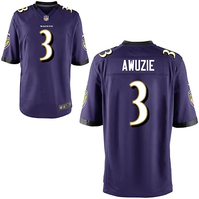 Chidobe Awuzie Youth Nike Purple Baltimore Ravens Custom Game Jersey