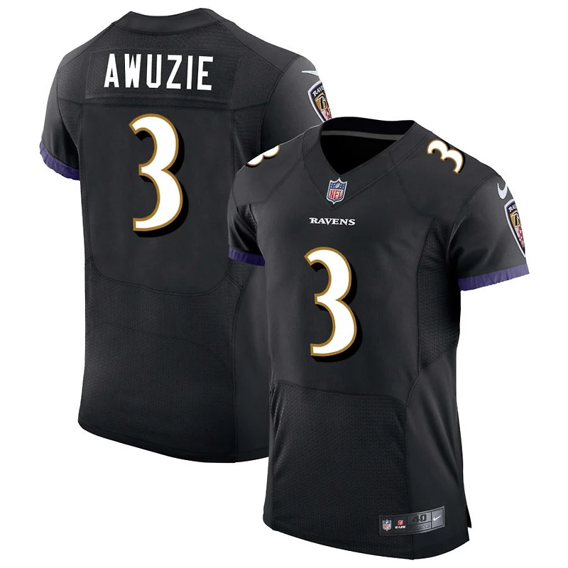 Chidobe Awuzie Men's Nike Black Baltimore Ravens Speed Machine Elite Custom Jersey