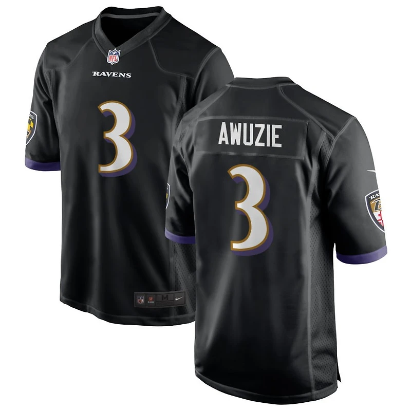 Chidobe Awuzie Men's Nike Black Baltimore Ravens Alternate Custom Game Jersey