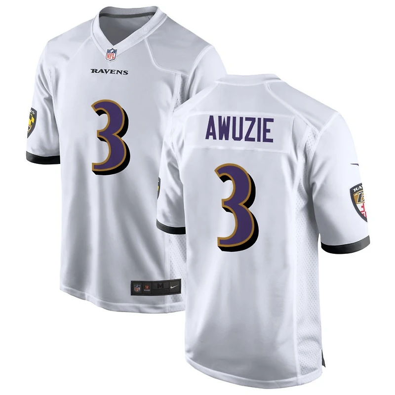 Chidobe Awuzie Men's Nike White Baltimore Ravens Custom Game Jersey