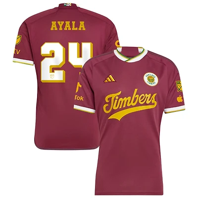 David Ayala Men's adidas  Red Portland Timbers 2024 Archive Custom Authentic Jersey