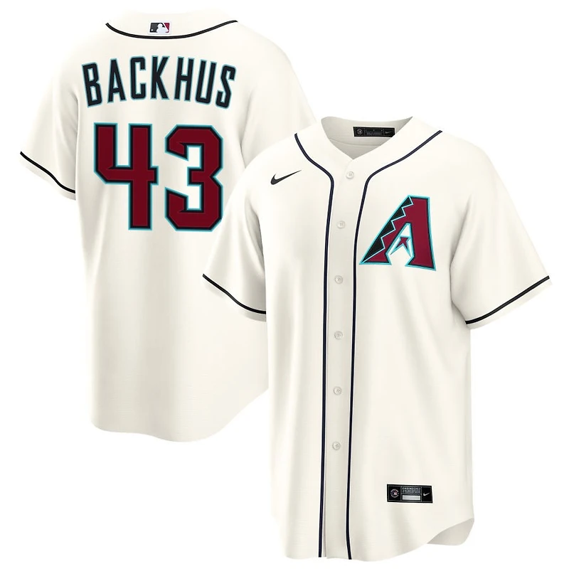 Kyle Backhus Men's Nike Cream Arizona Diamondbacks Home Custom Replica Jersey