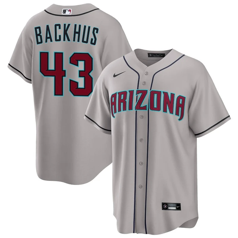 Kyle Backhus Men's Nike Gray Arizona Diamondbacks Road Custom Replica Jersey