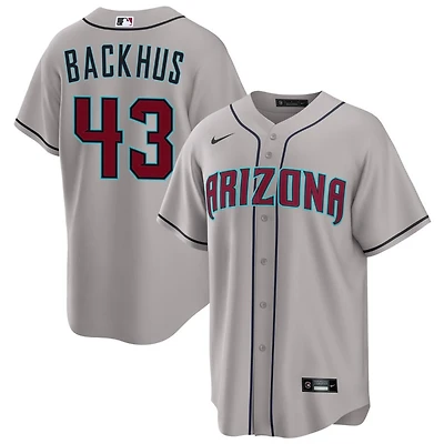 Kyle Backhus Men's Nike Gray Arizona Diamondbacks Road Custom Replica Jersey