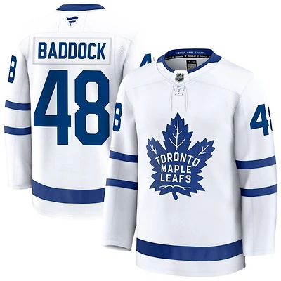 Brandon Baddock Men's Fanatics White Toronto Maple Leafs Away Premium Custom Jersey