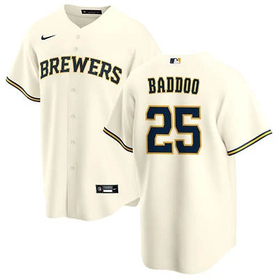 Akil Baddoo Men's Nike Cream Milwaukee Brewers Home Replica Custom Jersey