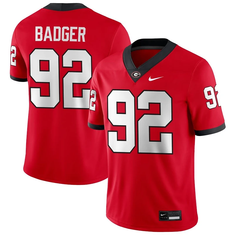 Liam Badger Men's Nike Red Georgia Bulldogs NIL Pick-A-Player Game Jersey