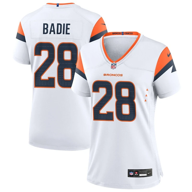 Tyler Badie Women's Nike White Denver Broncos Mile High Collection Custom Game Jersey