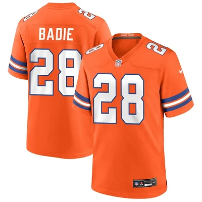 Tyler Badie Men's Nike Orange Denver Broncos Mile High Collection 1977 Throwback Custom Game Jersey