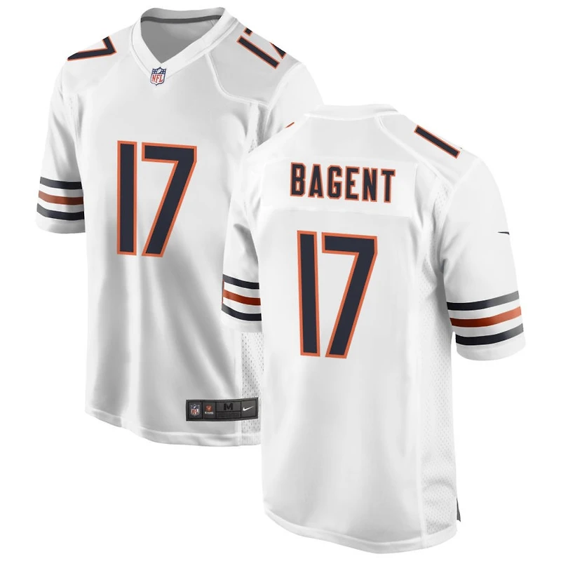 Tyson Bagent Men's Nike White Chicago Bears Custom Game Jersey