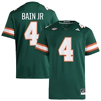 Rueben Bain Jr Men's adidas  Green Miami Hurricanes NIL Pick-A-Player Alternate Premier Football Jersey