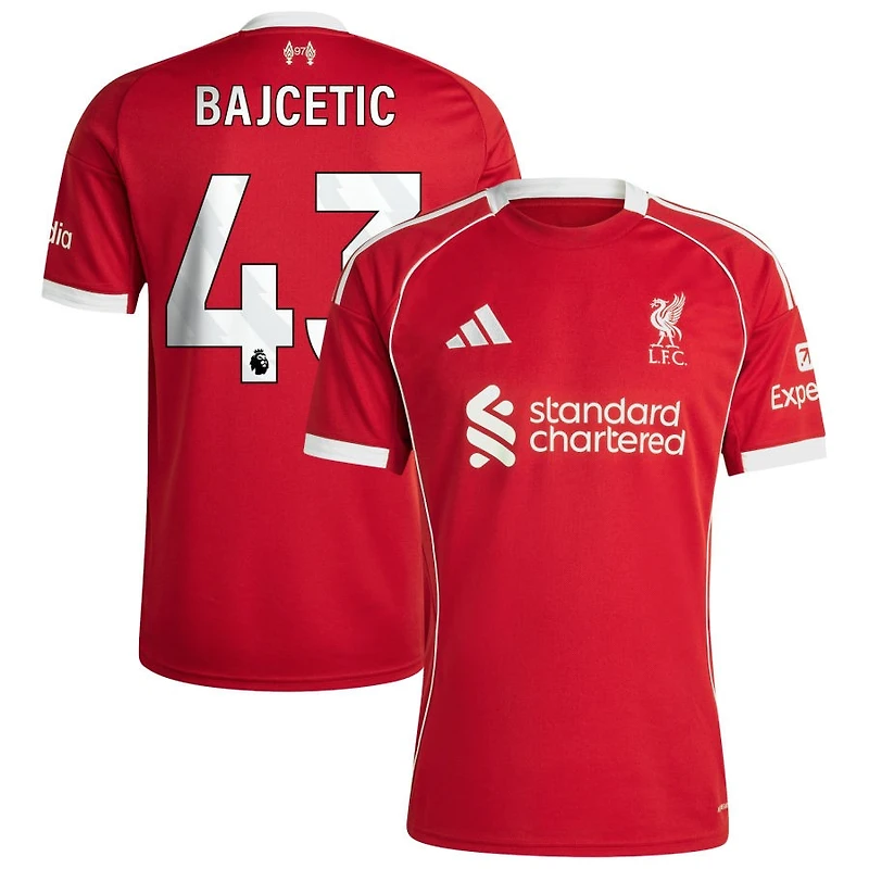 Stefan Bajcetic Men's adidas  Red Liverpool 2025/26 Home Custom Replica Jersey
