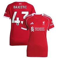 Stefan Bajcetic Women's adidas  Red Liverpool 2025/26 Home Custom Replica Jersey