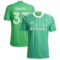 Cody Baker Men's adidas  Green Seattle Sounders FC 2024 The Anniversary Kit Replica Custom Jersey