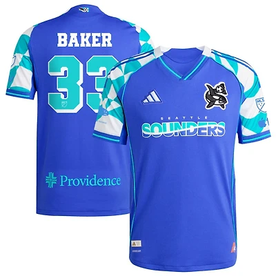Cody Baker Men's adidas Blue Seattle Sounders FC 2025 Third Authentic Custom Jersey