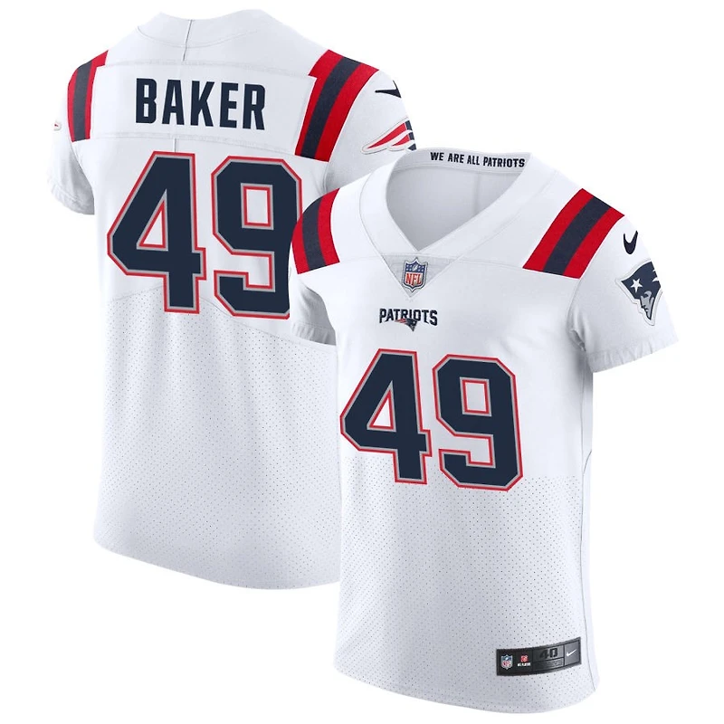 Rushawn Baker Men's Nike White New England Patriots Vapor Elite Custom Jersey