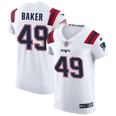 Rushawn Baker Men's Nike White New England Patriots Vapor Elite Custom Jersey