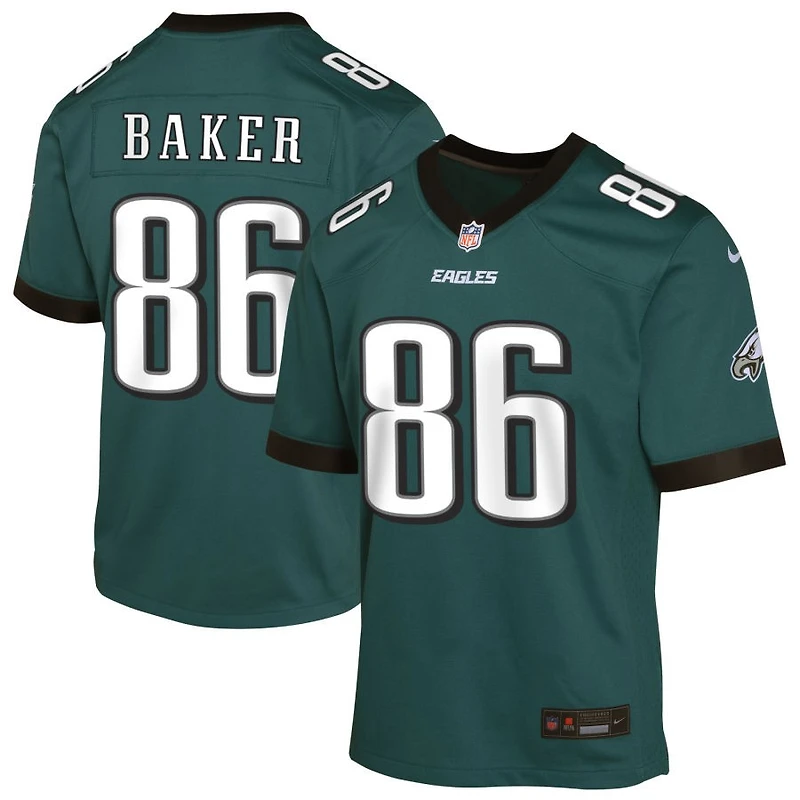 Javon Baker Youth Nike Midnight Green Philadelphia Eagles Custom Game Jersey
