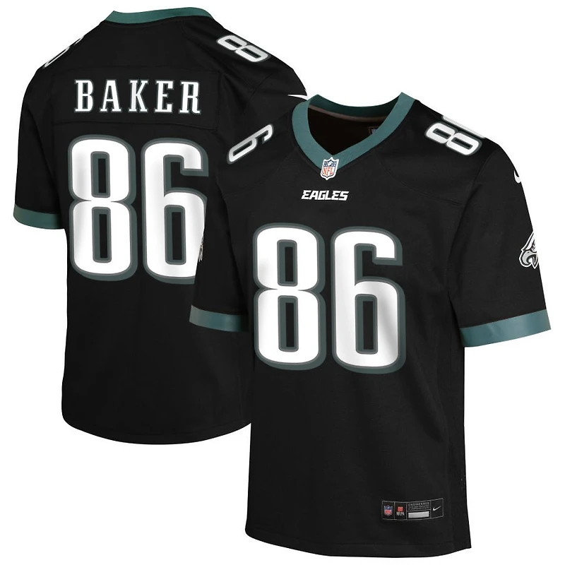 Javon Baker Youth Nike Black Philadelphia Eagles Alternate Custom Game Jersey