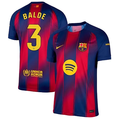Alejandro Balde Men's Nike  Navy Barcelona 2025/26 Home Replica Custom Jersey