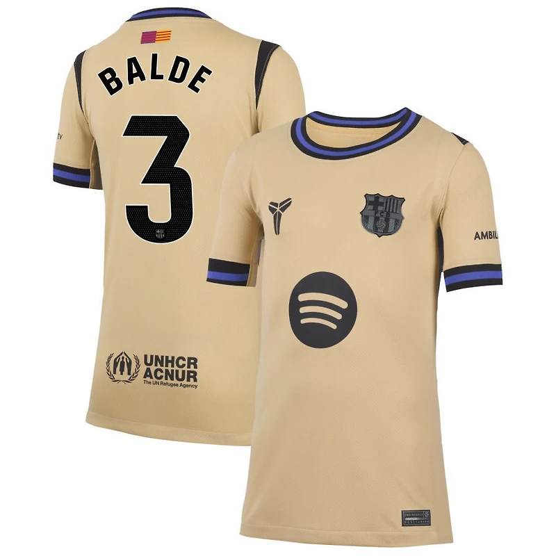 Alejandro Balde Youth Nike Gold Barcelona 2025/26 Away Stadium Replica Custom Jersey