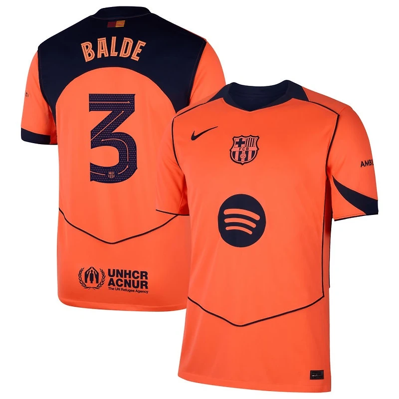 Alejandro Balde Men's Nike  Orange Barcelona 2025/26 Third Replica Jersey