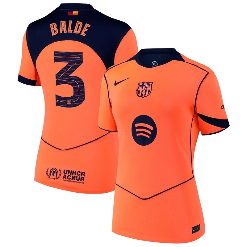 Alejandro Balde Women's Nike  Orange Barcelona 2025/26 Third Replica Custom Jersey