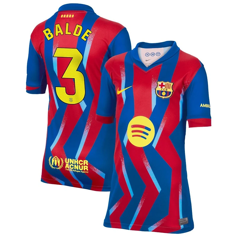 Alejandro Balde Youth Nike Blue Barcelona 2025/26 Fourth Replica Custom Jersey