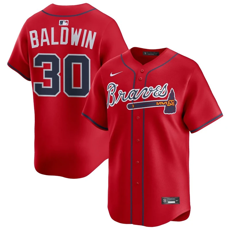 Drake Baldwin Men's Nike Red Atlanta Braves Alternate Limited Custom Jersey