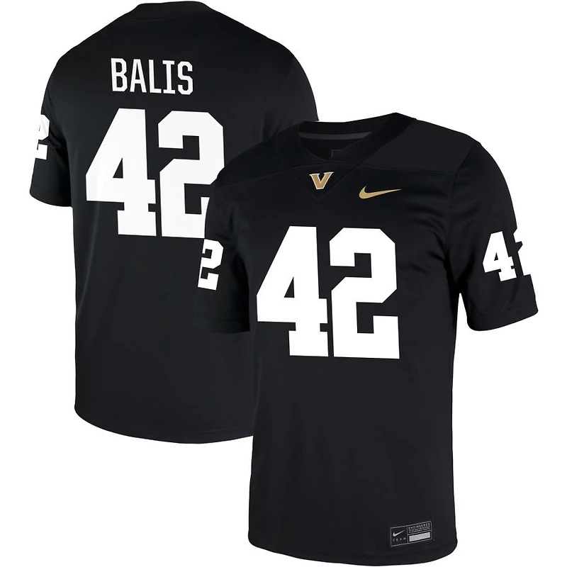 Jake Balis Men's Nike Black Vanderbilt Commodores NIL Pick-A-Player Game Jersey