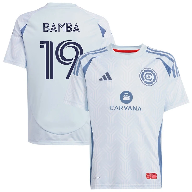 Jonathan Bamba Youth adidas Light Blue Chicago Fire 2025 The Municipal Kit Replica Custom Jersey