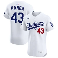 Anthony Banda Men's Nike White Los Angeles Dodgers Home Elite Sponsor Patch Custom Jersey