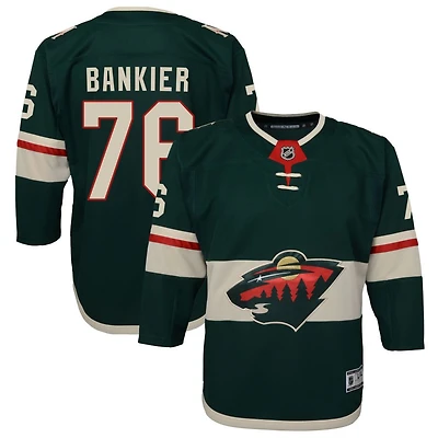 Caedan Bankier Youth Green Minnesota Wild Home Premier Custom Jersey
