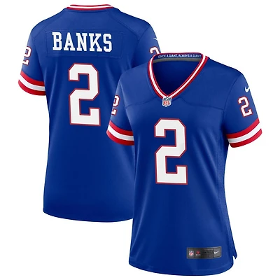Deonte Banks Women's Nike Royal New York Giants Classic Custom Game Jersey