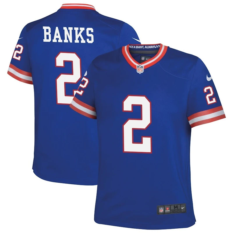 Deonte Banks Youth Nike Royal New York Giants Classic Custom Game Jersey