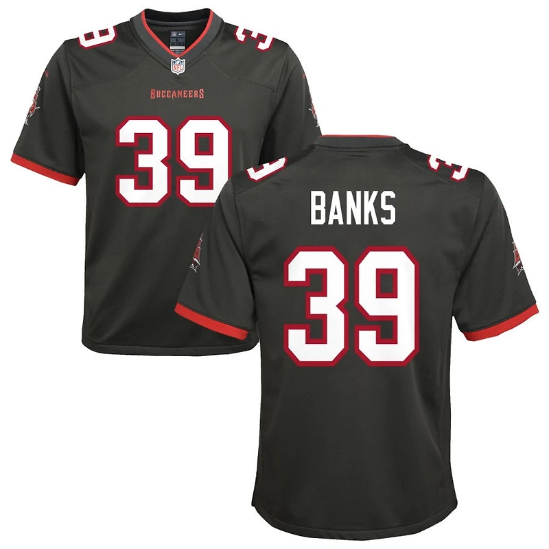 Marcus Banks Youth Nike Pewter Tampa Bay Buccaneers Alternate Custom Game Jersey
