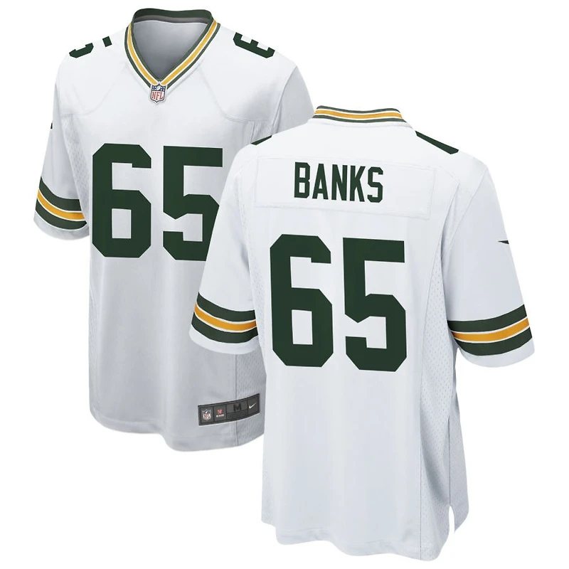 Aaron Banks Men's Nike White Green Bay Packers Custom Game Jersey