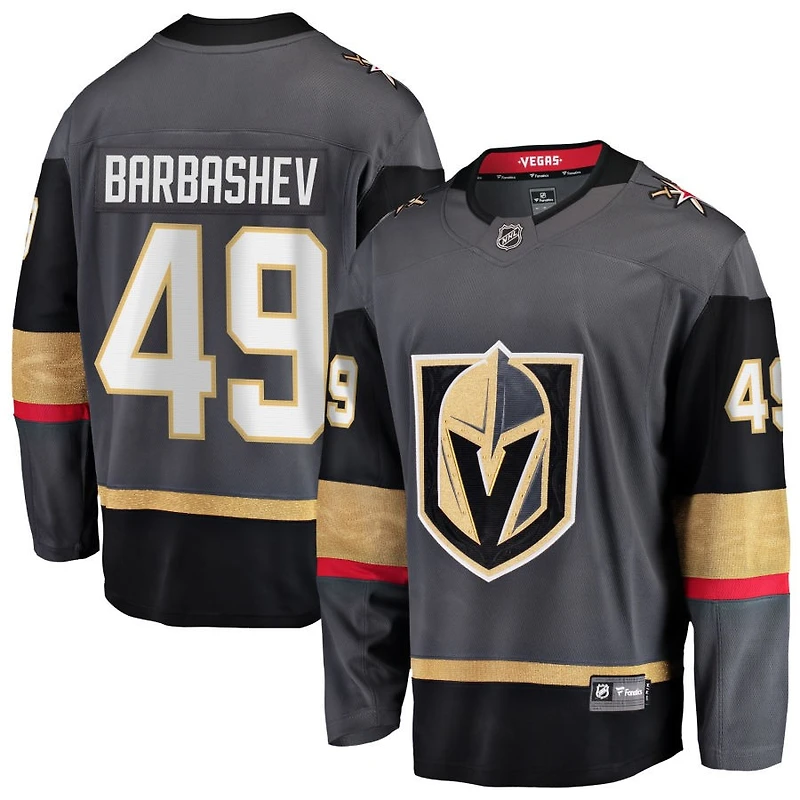 Ivan Barbashev Men's Fanatics Gray Vegas Golden Knights Alternate Breakaway Custom Jersey