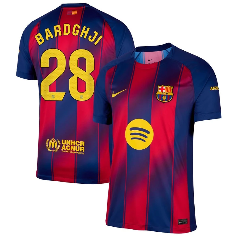 Roony Bardghji Men's Nike  Navy Barcelona 2025/26 Home Replica Custom Jersey