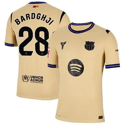 Roony Bardghji Men's Nike  Gold Barcelona 2025/26 Away Match Authentic Custom Jersey
