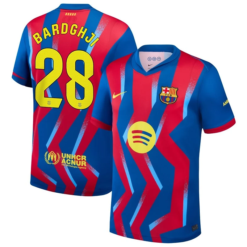 Roony Bardghji Men's Nike Blue Barcelona 2025/26 Fourth Replica Custom Jersey